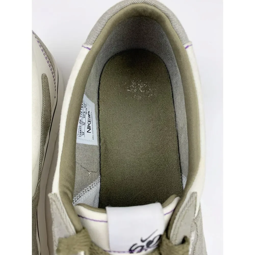 Nike ID SB 6.0 Sneakers Low Green Cream Canvas Skate Shoes 446825-991 Men's 13